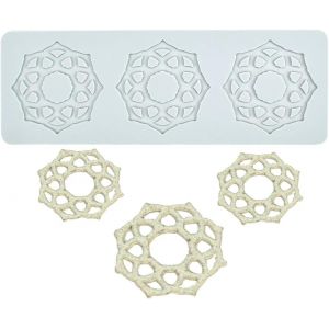 Moule En Silicone En Forme De Fleurs Creuses,Tapis Dentelle 3d Pourd&eacute;coration De Cupcakes,Sucre Artisanal,Desserts,Gastronomie - Neuf