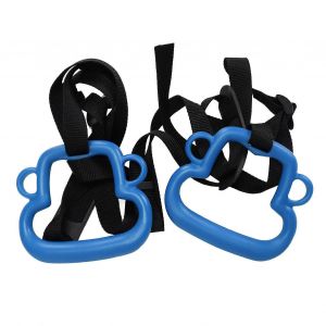 2pcs Enfants Gymnastique Anneaux Forme De Singe Charge Portant 150kg Ergonomique Portable Ext&eacute;rieur Pull Up Anneau Avec Sangles R&eacute;glables Bleu - Neuf