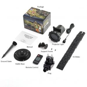 HJLIAN Projecteur de Noel rotatif etanche a 16 motifs - Neuf