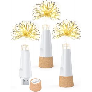 Kal-Guirlande Lumineuse Rechargeable Usb, Guirlande Led Avec Bouchon En Liège Pour Fête, Halloween, Noël U2013 Décoration - Neuf