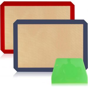 AYUHR-2 Pièces Tapis De Cuisson Silicone Pour Four,30x40cm Tapis Patisserie,Feuille Silicone Cuisson, Sans BPA, Antiadhésif, Réutilisable, pour Pain, Macarons, Biscuits - Neuf