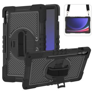 Étui Rotatif 360° En Silicone Pour Samsung Galaxy Tab S9+, Noir - Neuf