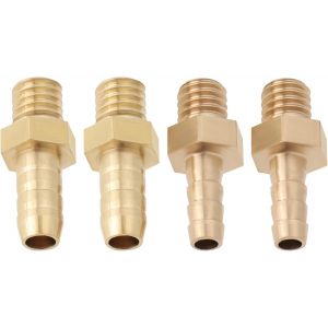 ASFASFq-4 Connecteurs de Lot de Queue de Tuyau Cannelés en Laiton Métriques M6 X 1,0-4 Mm Et M6 X 1,0-5 Mm pour Adaptateurs de Tuyaux de Piscine Et D'étang Connecteur de Tuyau Cannelé Raccord - Neuf