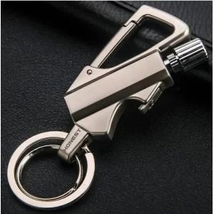 (Argent) Baicheng 10000 briquet assorti avec porte-cl&eacute;s multifonctionnel briquet &eacute;tanche ext&eacute;rieur Barbecue - Neuf