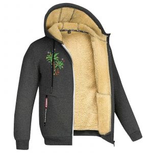 Hommes Manteau D'hiver Avec De La Fourrure Capuche Doublure En Molleton Épais Parka Xl Ref: 1400 - Neuf