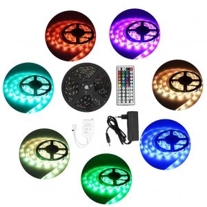 HJLIAN Bande lumineuse LED RGB 5 m, retroeclairage TV IR, etanche IP65, USB, 110-240 V (prise UE) - Neuf