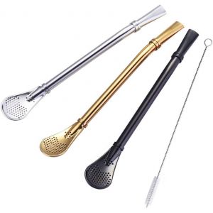 Pièces En Métal Pour Paille Réutilisable, Cuillère À Paille En Acier Inoxydable, 1 Brosse De Nettoyage Gratuite - Neuf