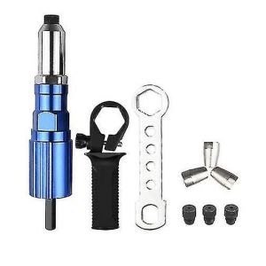 Adaptateur d'outil de rivetage,Outil de rivetage &eacute;lectrique sans fil avec poign&eacute;e antid&eacute;rapante,Adaptateur de riveteuse Insert &Eacute;crou Accessoires d'outil &eacute;lectrique &agrave; main-yu - Neuf