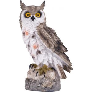 NouvelHorizonstore-Jolie statue de hibou - D&iquest;&iquest;coration de jardin - Cadeau pour les amateurs de hiboux - Petits articles de d&iquest;&iquest;coration en r&iquest;&iquest;sine - Figurines d'animaux pour ext&iquest;&iquest;rieur, jardin, cour, ferm - Neuf