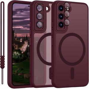 JGD-Coque pour Samsung Galaxy S22, compatible avec MagSafe, &eacute;tui de t&eacute;l&eacute;phone portable pour Samsung Galaxy S22, magn&eacute;tique, mat, protection d'appareil photo, antid&eacute;rapante, r&eacute;sistante aux rayures - Neuf