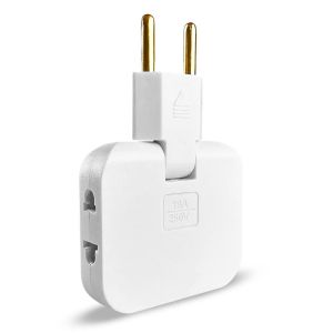 Multiprise Plate Derriere Meuble avec 3 Prises Prise Plate avec Connexion Pivotante &agrave; 180 Multiprise Murale avec Adaptateur EU-US Prise Multiple 16A / 250V Multiprise Extra Plate Multiprises - Neuf