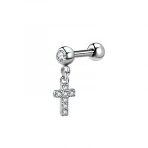 3pcs Boucles D'oreilles À Tige En Forme D'os Avec Pendentif En Forme D'haltère En Zircone D'amour, Produits Shein-?il Du Diable 1,2*6*4 (Boule De Forage) - Neuf