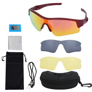 Lunettes De Soleil De Cyclisme Anti-Uv Pour Enfants, Verres Jaunes Et Noirs (Rouges) - Neuf