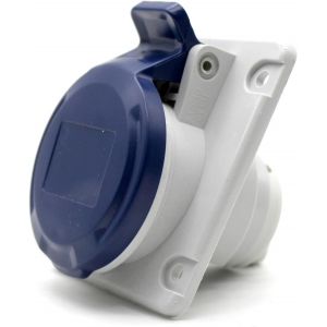 Prise Encastrée Industrielle CEE 16A|Prise Electrique Femelle|2 Pôles + Terre|220V|Etanche IP44|pour Rallonge Electrique,Camping Car|Usage Intérieur et Exterieur - Neuf
