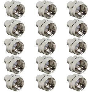 15 Pcs Connecteur coaxial 75 Ohms type F mâle,terminaison capuchon,extrémités résistance,protection couvercle,capuchons étanches à la poussière,connecteur coaxial pour antenne satellite FM TV - Neuf
