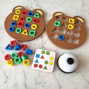 Jeu De Correspondance De Formes, Casse-Têtes, Jeux De Société, Jeu De Société Interactif Parent-Enfant, Damier En Forme D'ours Mignon - Neuf