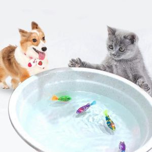 Robot De Natation Interactif Jouet De Poisson Pour Chat Et Chien Avec Lumière Led,Activé Dans L'eau Jouet Électrique Magique - 2 Pcs Robot Interactif Jouets De Poisson Pour C - Neuf
