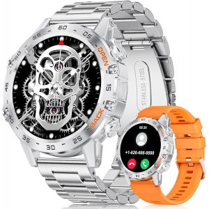 Montre Connectée Homme, 1.39"" Smartwatch Avec Fréquence Cardiaque, Tension Artérielle, Spo2, Durée Du Sommeil, 300+ Cadran, 100+ Sports Fitness Watch Pour Android Ios, Ip67, Argent - Neuf