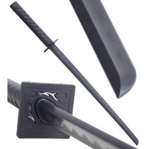 Katana en Polypropylene Epee Sabre Noir ABS Entrainement D&eacute;coration - Neuf