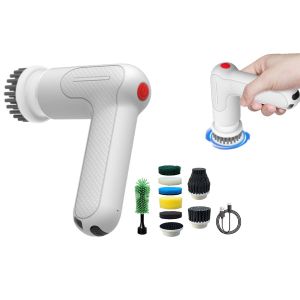 Brosse rotative &eacute;lectrique avec 9 t&ecirc;tes de brosse et batterie rechargeable - Neuf