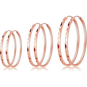 Kal-Grandes Boucles D'oreilles Créoles En Argent 925 Pour Femme - Hypoallergéniques Et Polies - Diamètre : 40/50/60 Mm - Neuf