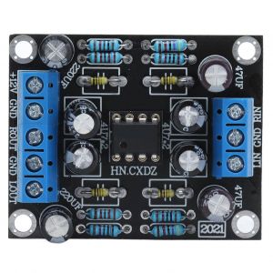 Carte de pr&eacute;amplificateur audio &agrave; 2 canaux,module d'amplification de pr&eacute;ampli de haut-parleur de voiture &agrave; alimentation unique - Neuf