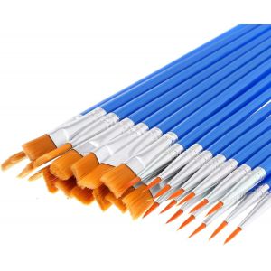 Chenquansarl-Lot De 30 Pinceaux En Nylon - Bleu - Pour Acrylique Et Pr&eacute;cision - Pinceaux Fins D'artiste - Pinceaux Aquarelle De Qualit&eacute; Sup&eacute;rieure Pour Aquarelle, Acrylique, Peinture &Agrave; Ongles (15 Pi&egrave; - Neuf