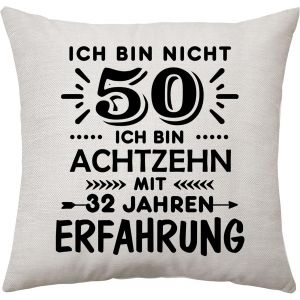 Ershi-Cadeaux D'anniversaire Pour Femmes 50e Anniversaire Housse De Coussin Pour Mère S?ur Femme Décoration De Fête D'anniversaire[9186] - Neuf