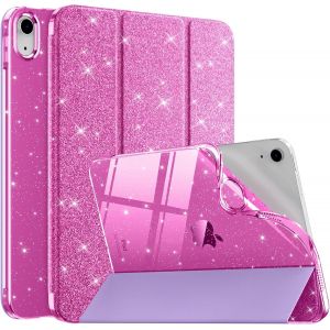 Coque Pour Ipad (A16) 11e Génération 11 Pouces 2025/Ipad 10e Gén 10,9"" 2022, Étui Scintillant, Housse Avec Coque Arrière En Tpu Transparente Brillante, Auto Réveil/Sommeil, Paillettes Violet - Neuf