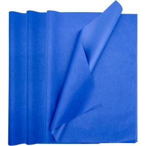 60 Feuilles De Papier De Soie Bleu Foncé 50x70cm, Feuilles Pour Emballage, Papier De Soie En Vrac Pour Emballage Cadeaux, Bricolage, Anniversaire, Mariage, Papier Cadeau Pour Emballage - Neuf