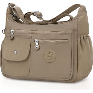 nzqaf-Sac Bandoulière Femme Nylon Sacs a Main Femmes Grand Impermeable Sacoche Multipoches Loisir Sacoches Messenger avec Bandoulière Réglable Besace pour Shopping, Travail, Voyage - Neuf
