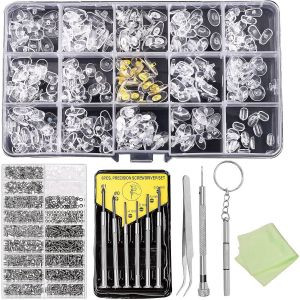 KAL-Kit De Réparation De Lunettes De Vue 1310 Pièces Comprenant Plaquettes De Nez, Tournevis De Précision, Vis, Pince À Épiler, Chiffon De Nettoyage Pour Lunettes, Lunettes De Soleil, Montre - Neuf