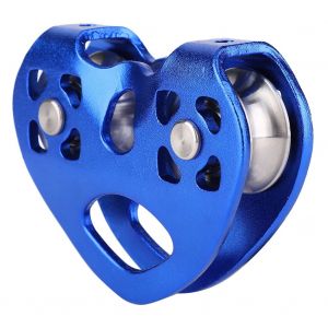 Chariot A Cable A Double Axe Et Double Poulie Pour Exterieur, Equipement En Forme De Cour Pour L'alpinisme Et L'escalade (Bleu) - Neuf