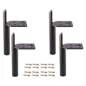 (18 cm) 4 pieds de meubles modernes en fer de remplacement pour canapé avec vis pour table, lit, armoire, noir - Neuf