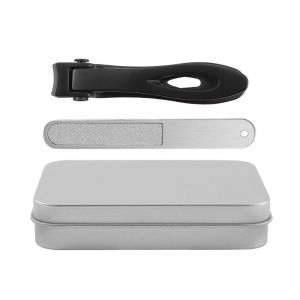 Coupe-Ongles Noir, Coupe-Ongles Professionnel, Pieds Coupe-Ongles En Acier Inoxydable Avec Lime À Ongles Et Étui En Métal, Pour Hommes Et Femmes. - Neuf
