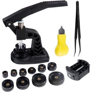 Kal-Kit De R&eacute;paration De Montre 16 Pi&egrave;ces Avec Presse Pour Bo&icirc;tier Arri&egrave;re De Montre, Outil De Changement De Batterie, Ouvre-Bo&icirc;tier - Neuf