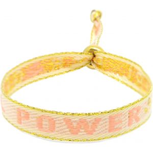 Kalsw-Bracelet En Tissu Rose Pour Femme (Girl Power (Beige-Abricot) - Neuf