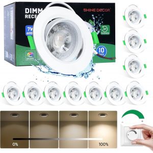 Spot Encastré À Led,Blanc Neutre 4000K Dimmable,Spot À Led Pour Plafond,Lumières Encastrées À Led Pour Chambre À Coucher Salle De Bain Cuisine,Lot De 10 - Neuf