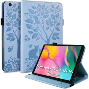 ?tui pour Samsung Galaxy Tab A 10.1 (2019) SM-T510/T515 10.1 Pouces Fonction du Support Coque Tablette Samsung Tab A avec Fente pour Carte Housse Protection Bleu - Neuf