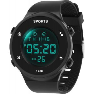 Kalanka-Montre Digitale Homme, &Eacute;tanche Montre Sport, R&eacute;tro-&Eacute;clairage Led Montre Num&eacute;rique Avec Grand Cadran, Alarme Chronom&egrave;tre Montre Bracelet En Pu Pour Hommes Gar&ccedil;ons - Neuf