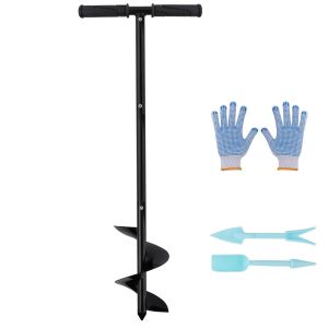 CHECARZHN--NO1-Jeu De Forets Pour Tarière De Jardin Ø150 Mm Avec Poignée Antidérapante Foret En Spirale Pour Poteau De Jardinière Rapide Avec Outil Pour Planter Des Arbres (15 X 85 Cm) - Neuf