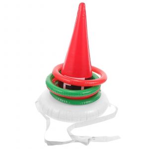 Jeu De Lancer Gonflable En Forme De Chapeau De Sorcière. Ajout D'une Atmosphère Festive Pour Les Activités Intérieures Ou Extérieures. 1 Base De Chapeau Gonflable, 4 Anneaux De Lancer. - Neuf