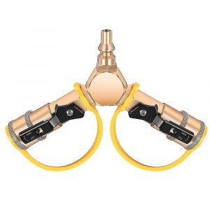 1/4 pouce Rv propane raccord rapide adaptateur Y-splitter avec vanne d'arrêt bouchon plein débit 2 voies lp gaz - Neuf