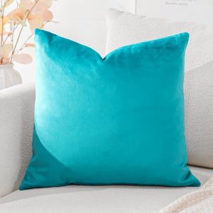 Slep-Housse De Coussin En Velours D&eacute;coratif Canap&eacute; Taie D'oreiller Super Doux Decoration Maison Salon Chambre Pour Canap&eacute; 50x50cm Turquoise - Neuf