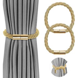 (Or) Ensemble De 2 Magnetiques Embrasses De Rideaux - Pour La Decoration De La Maison - Neuf