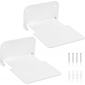 Cmwx-Mini &Eacute;tag&egrave;re Murale Blanche, Lot De 2 Petites &Eacute;tag&egrave;res Flottantes En M&eacute;tal, Biblioth&egrave;que Murale Invisible Blanche, &Eacute;tag&egrave;re De D&eacute;coration Pour Salle De Bain, Salon, Chambre Et Bureau - Neuf