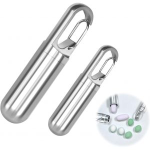 Kalanka-Pilulier Portable De Poche Porte-Cl&eacute;s En Acier Inoxydable &Eacute;tanche Taille S Et L Pour Le Camping, La Randonn&eacute;e, L'escalade - Neuf