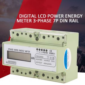 Compteur electrique numerique 3x220V/380V triphase 4 fils 7P DIN-Rail (20(80)A) - Neuf