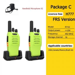 Retevis H777 Talkie-walkie vert 2 pi&egrave;ces Portable PMR446 FRS Radio bidirectionnelle longue port&eacute;e VOX Type-C Talkie-walkie pour camping randonn&eacute;e FRS Microphone - Neuf