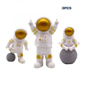 Astronaute Mod&egrave;le Anime Figurine Collectibles Mignon Voiture Int&eacute;rieur G&acirc;teau Top D&eacute;cor Pour Les Fans 3pcs Or,3pcs - Neuf